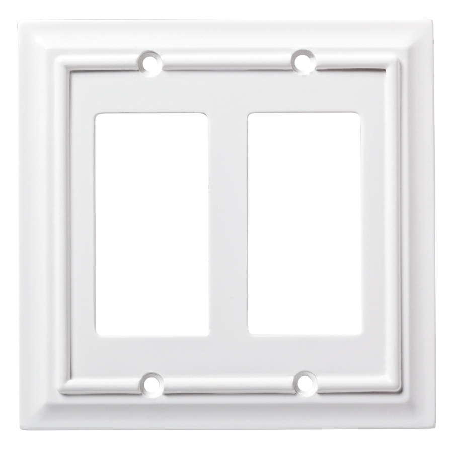 brainerd architectural 2 gang pure white double decorator wall plate
