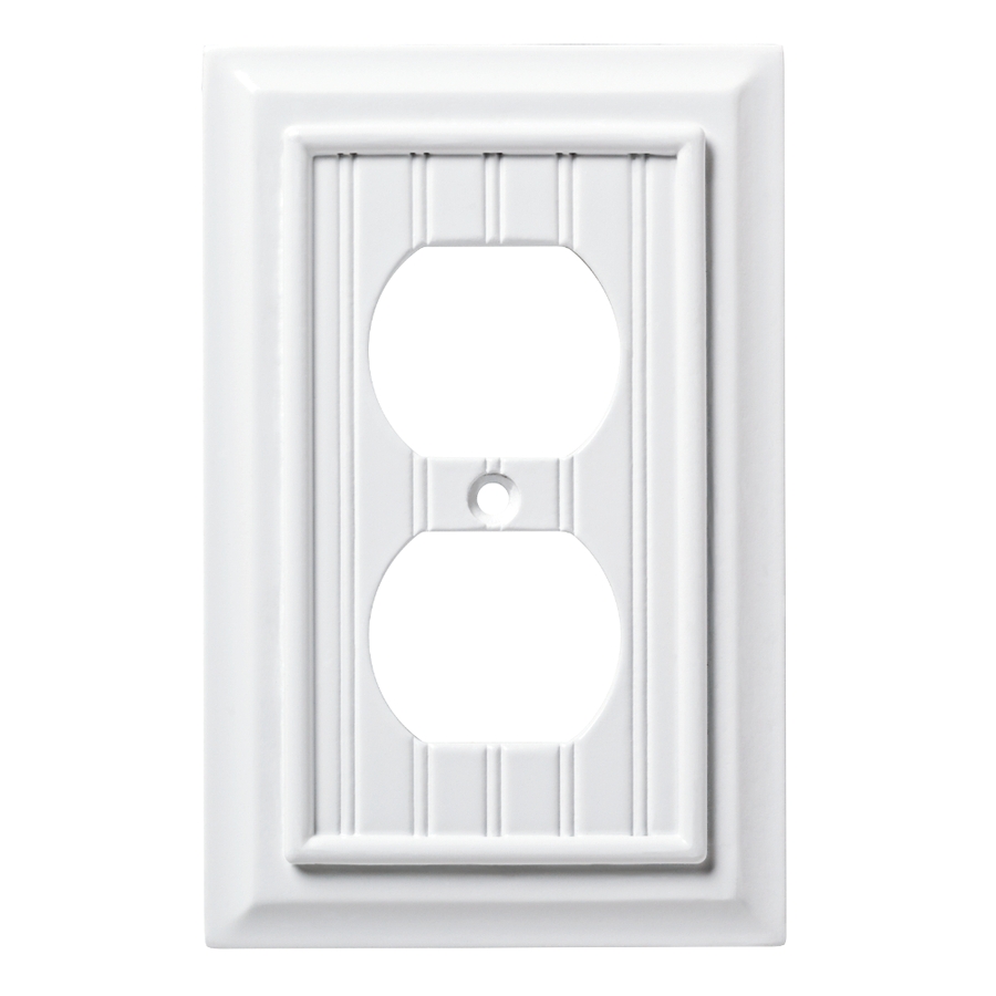 brainerd beadboard 1 gang pure white single duplex wall plate