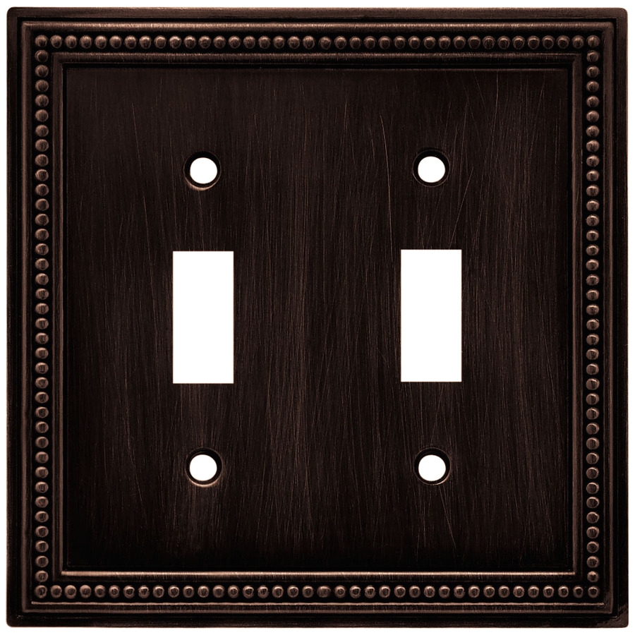 brainerd beaded 2 gang venetian bronze double toggle wall plate