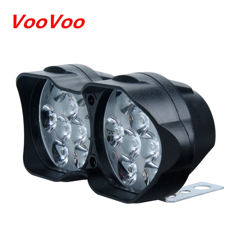 voovoo led motorcycle light moto headlight lamp scooters fog spotlight working light 6000k white dc 9