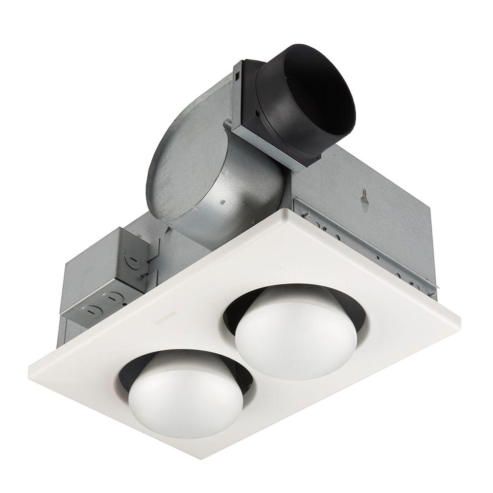 broan 70 cfm ceiling bathroom exhaust fan with 500 watt 2 bulb infrared heater