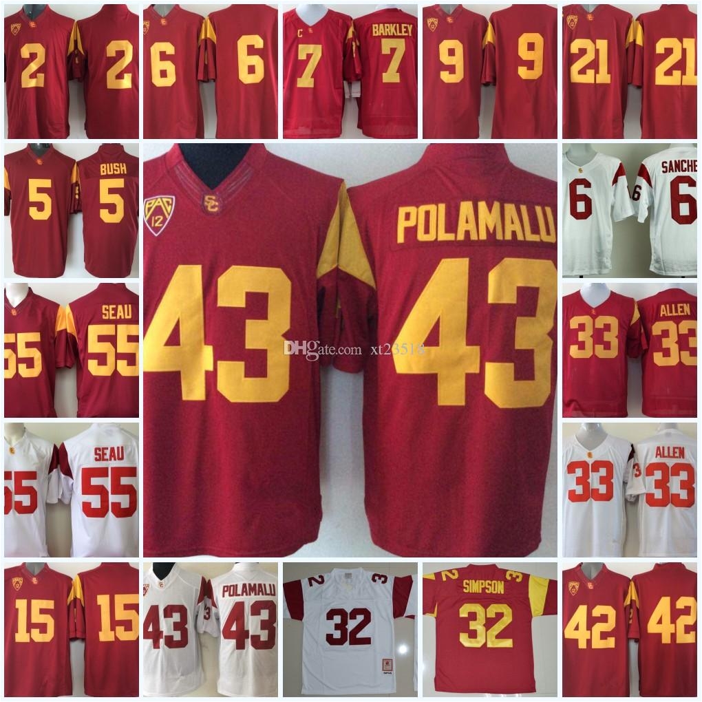 online cheap mens usc trojans troy polamalu college football jerseys ronnie lott marcus allen o j simpson isaac whitney robert woods usc trojans jersey by