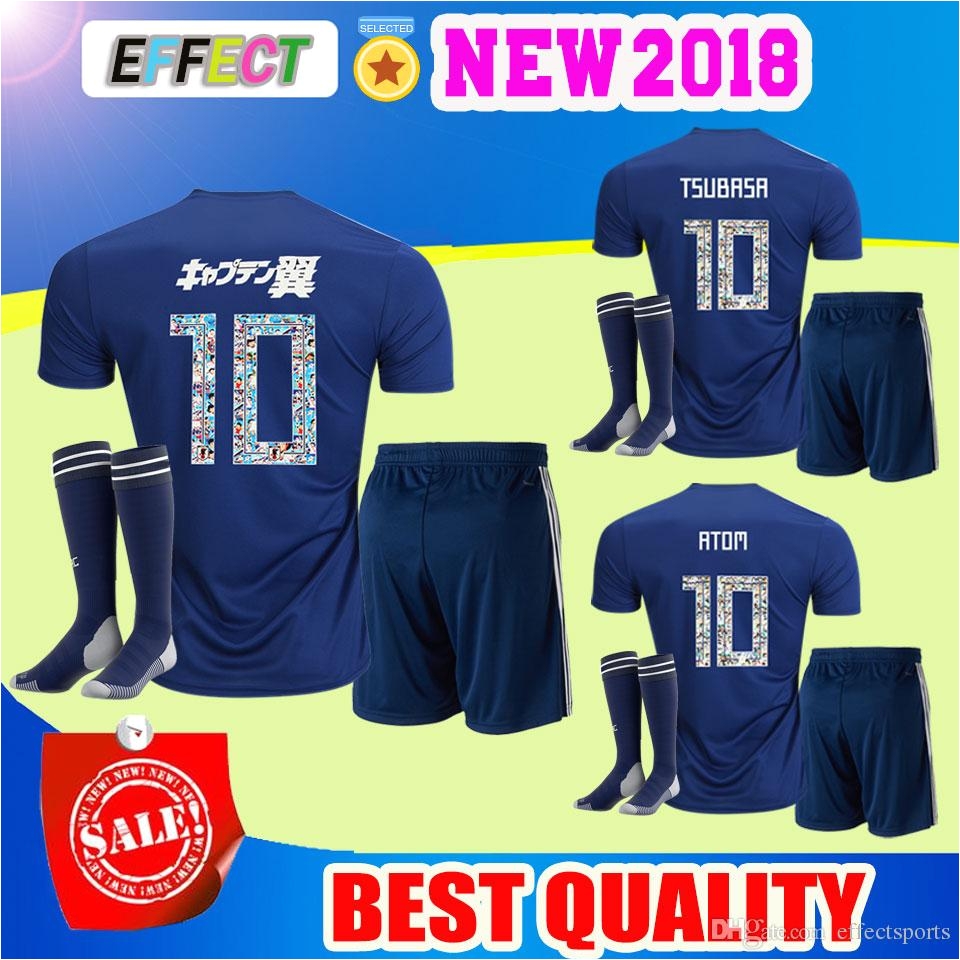 shop soccer sets online 2018 japan soccer jersey atom cartoon number japan tsubasa kagawa okazaki nagatomo kamamoto football shirt kit with as cheap as