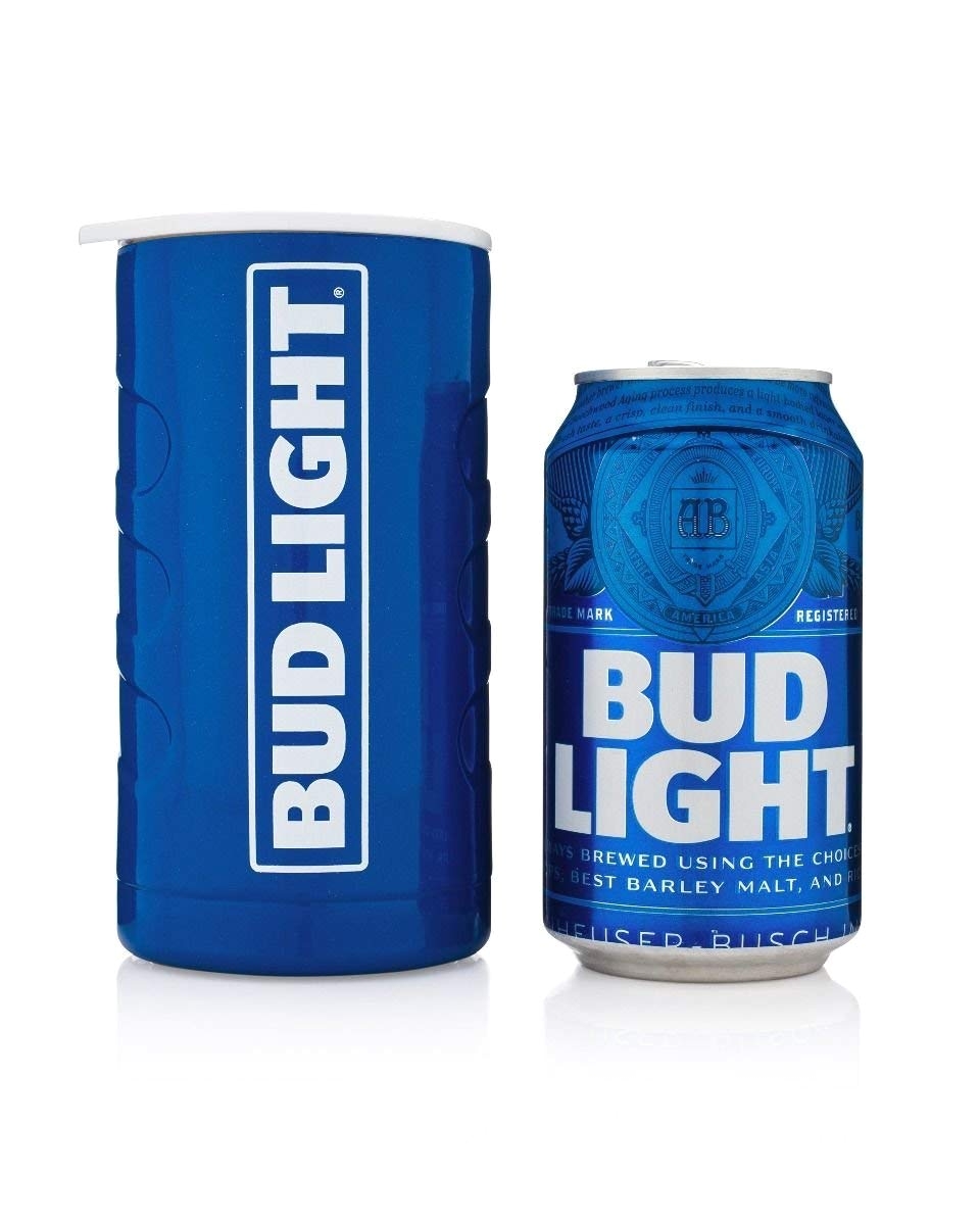 amazon com bud light brumate hopsulator stainless steel can insulator sports outdoors