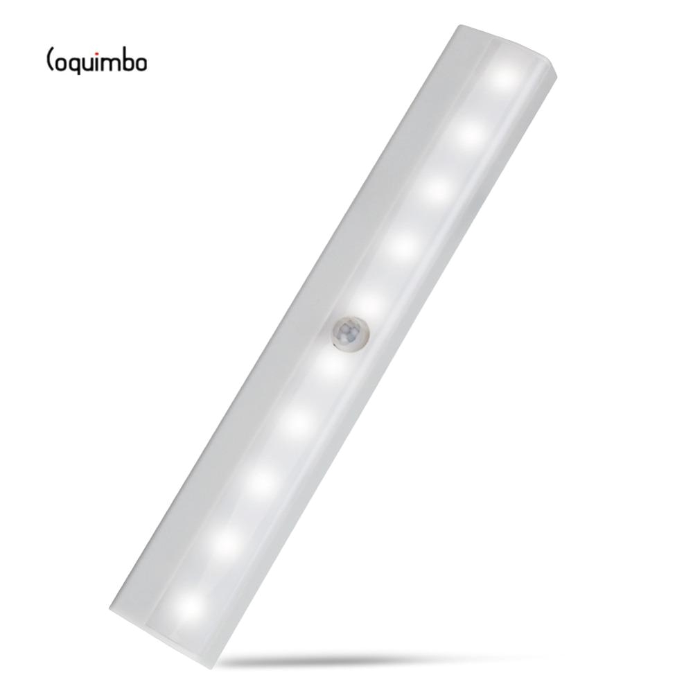 coquimbo 10 led motion pir sensor light automatic light sensing night for clothing store 3m adhesive tape wardrobe lamp night light sensor light automatic