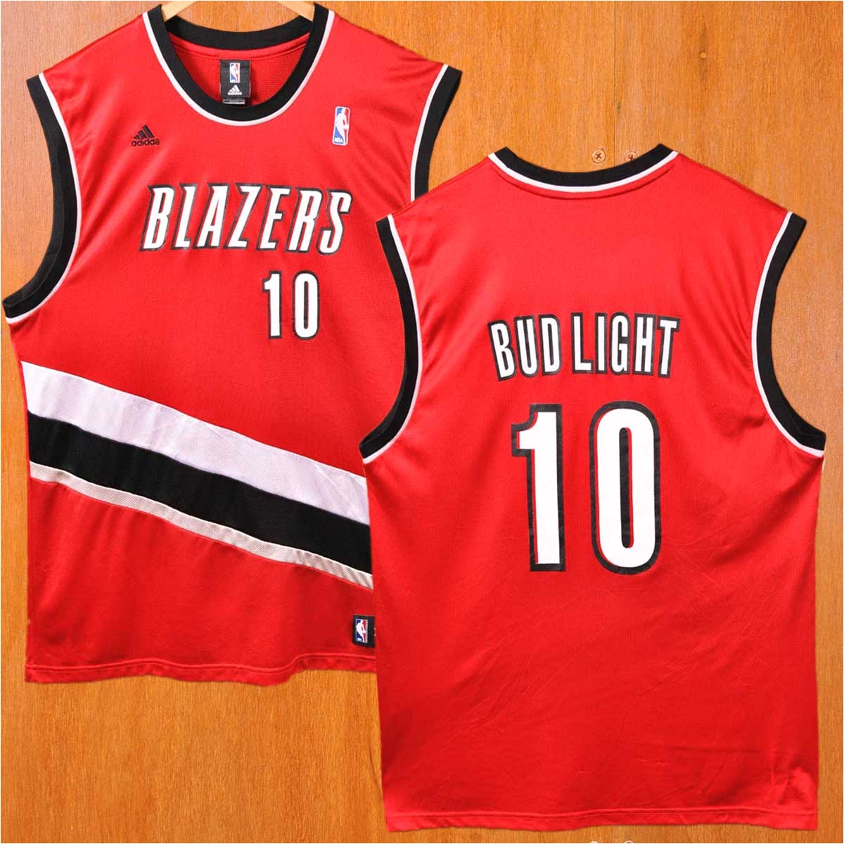 adidas adidas nba portland trail blazers portland trail blazers joel pre dihandbill basketball tank top uniform numbering red men xl for the 2007 budlight