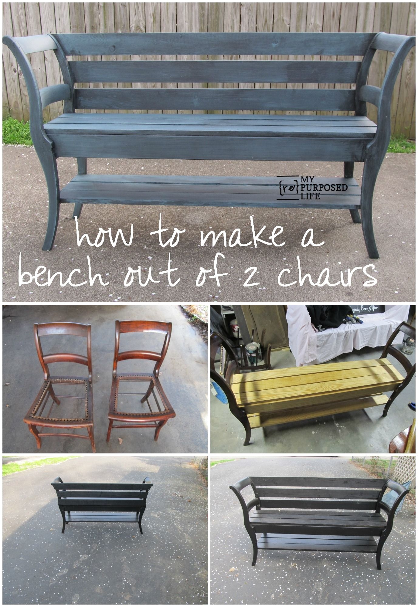 how to make a double chair bench using repurposed chairs the step by step tutorial