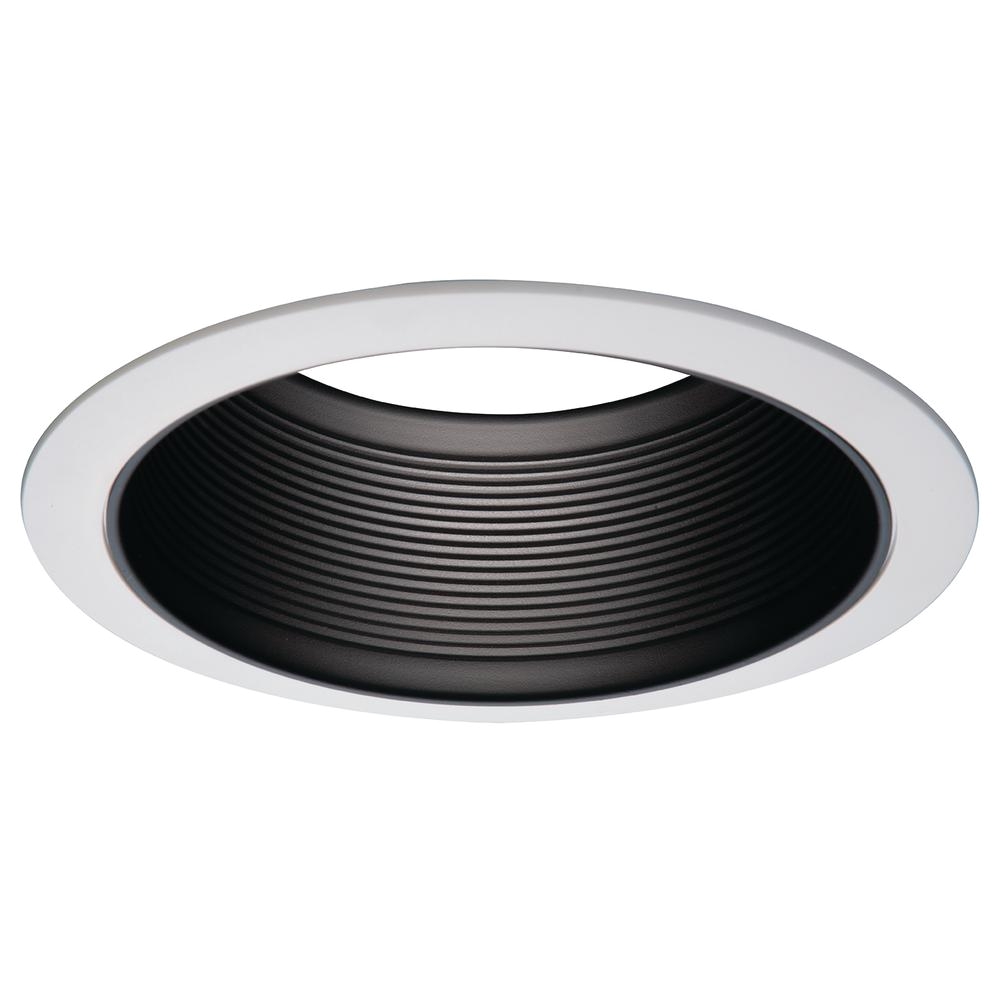 series black recessed ceiling light fixture trim with tapered baffle and