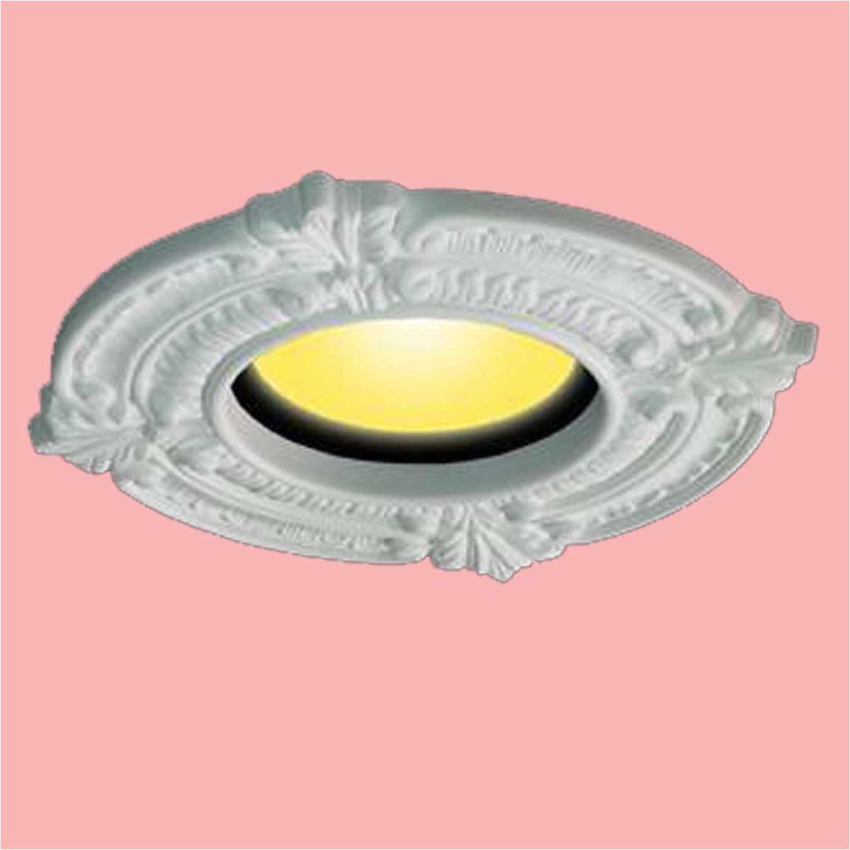 recessed urethane ceiling medallion trim white 6 inches id x 10 inches od16483grid