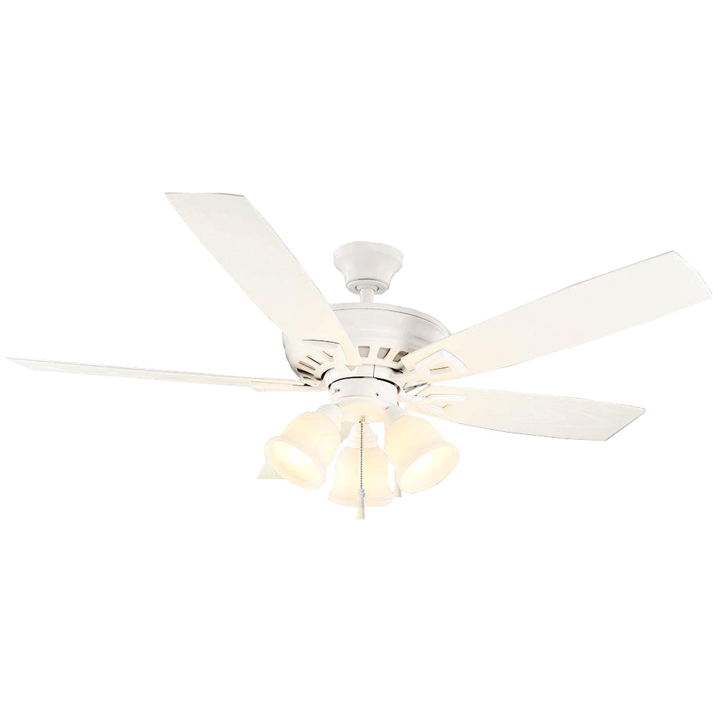 home decorators collection gazelle 52 in indoor outdoor matte white ceiling fan with light