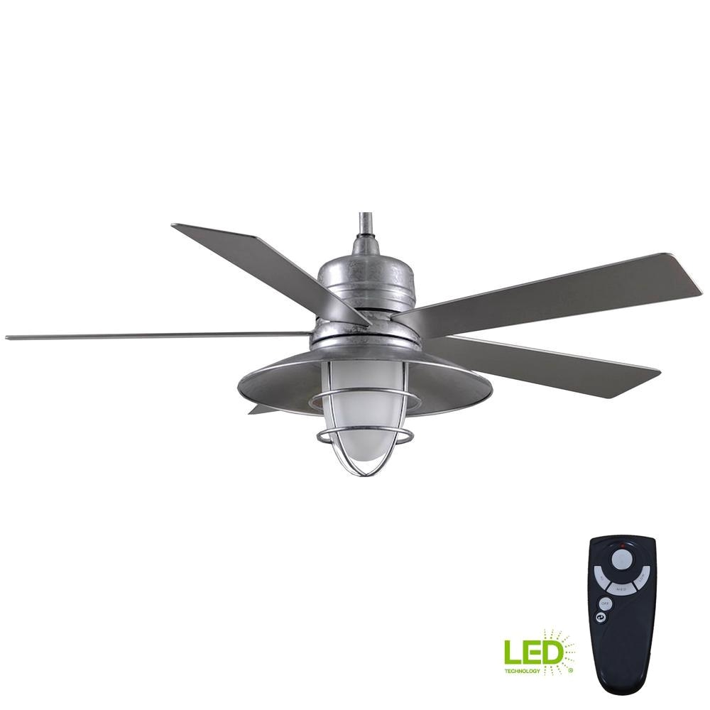 home decorators collection grayton 54 in led indoor outdoor galvanized ceiling fan with light