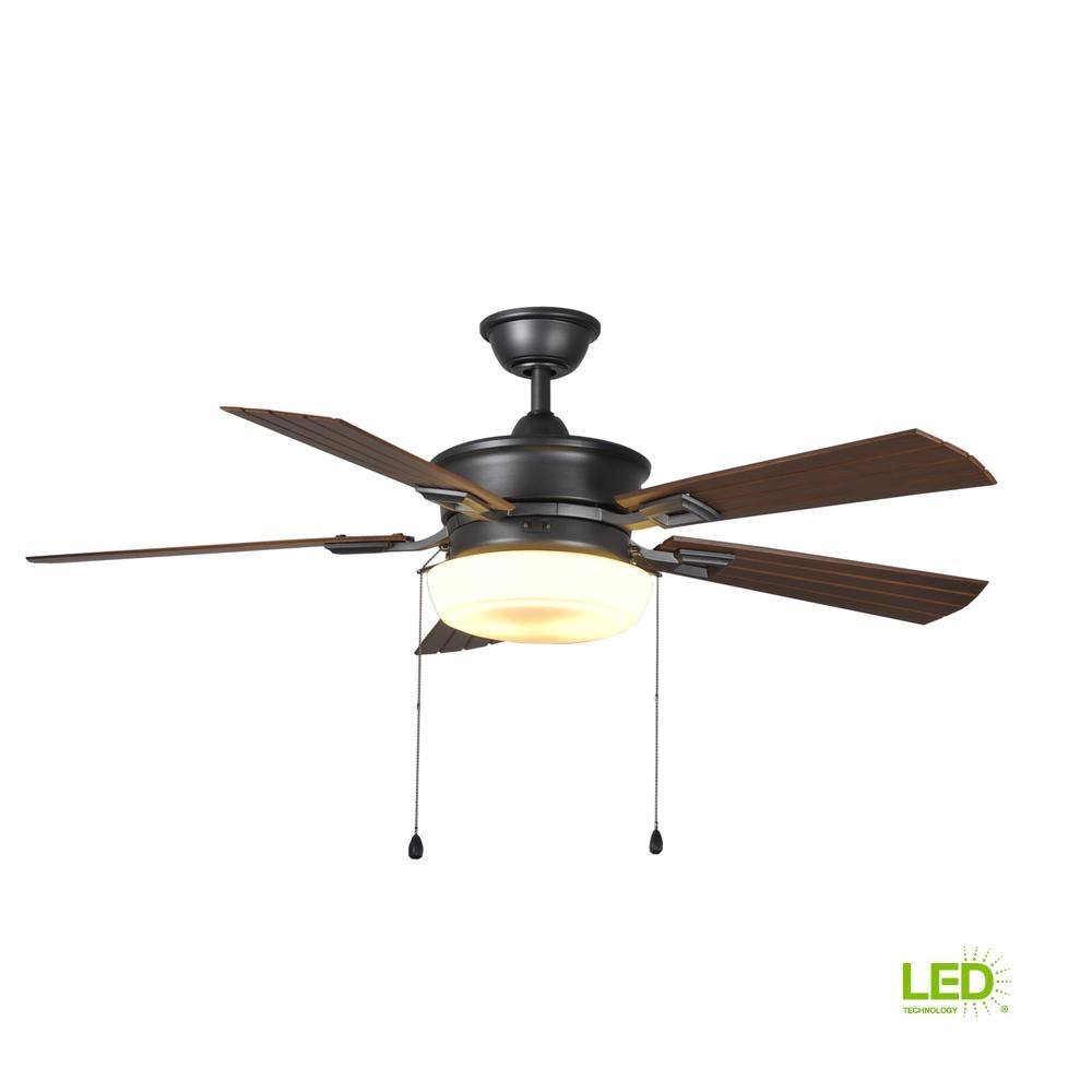 led indoor outdoor natural iron ceiling fan with