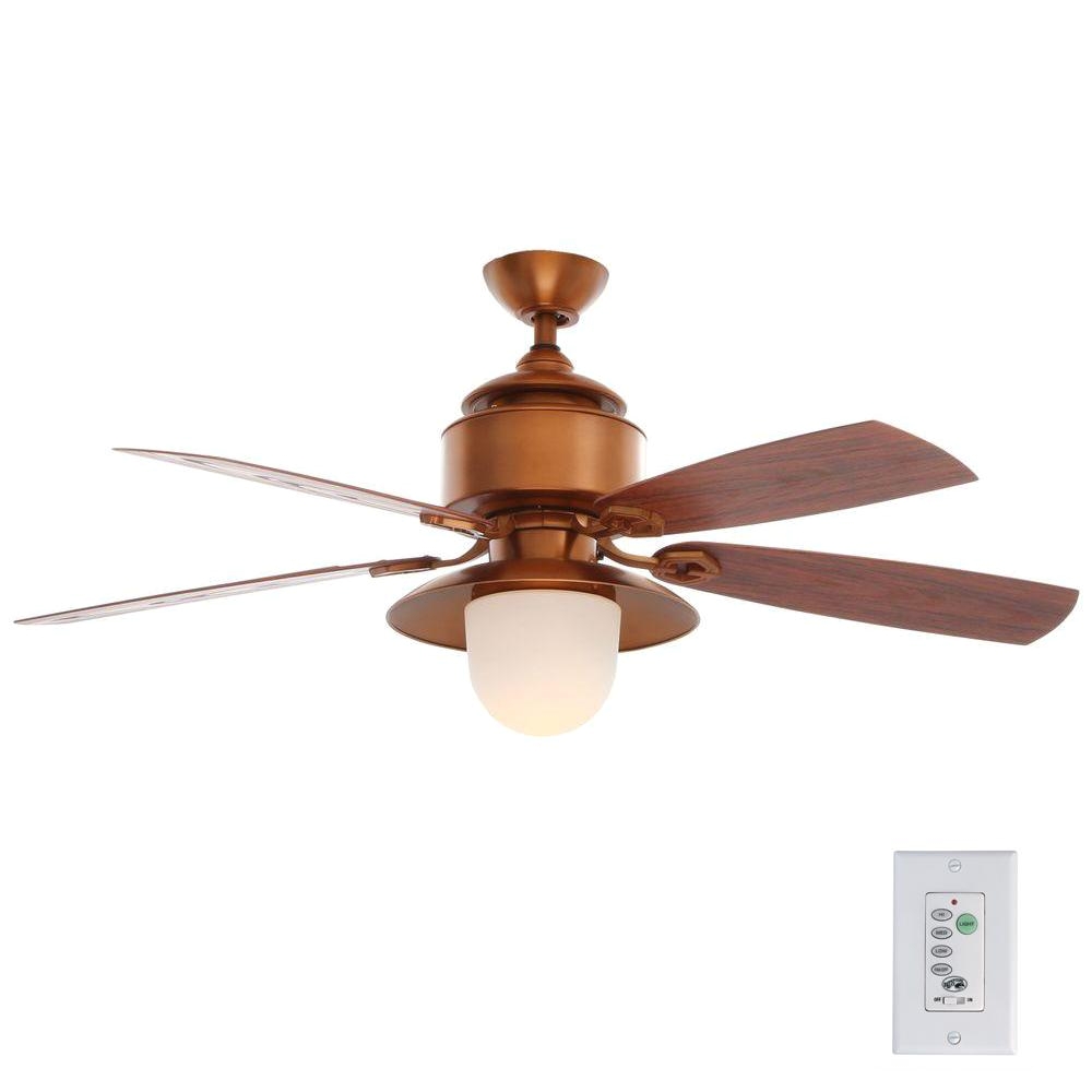Ceiling Fan with Up and Down Light Hampton Bay Copperhead 52 In Indoor Outdoor Weathered Copper