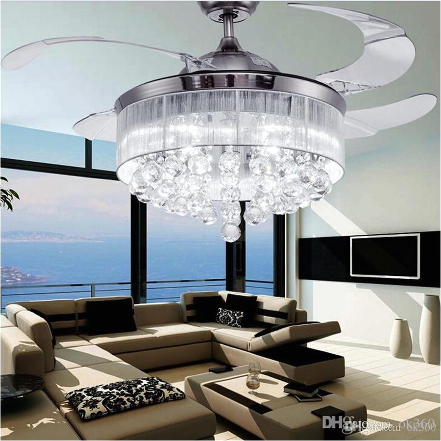 discount led ceiling fans light ac 110v 220v invisible blades ceiling fans modern fan lamp living room bedroom chandeliers ceiling light pendant lamp from