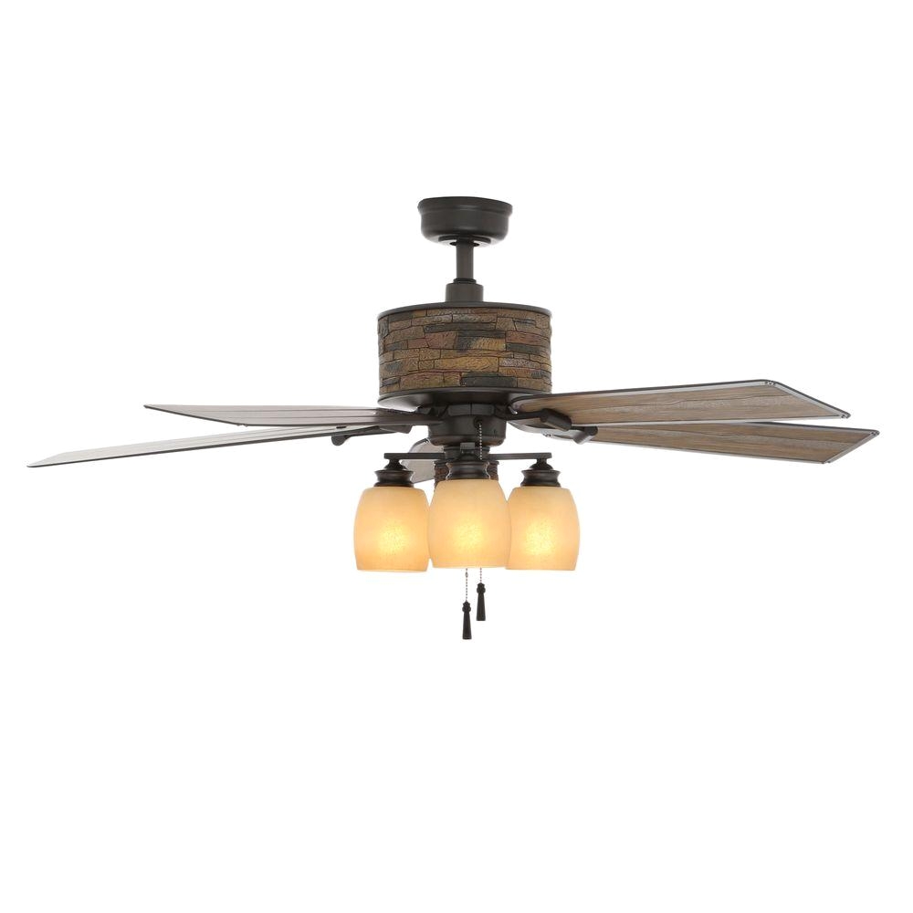indoor outdoor natural iron ceiling fan with light kit