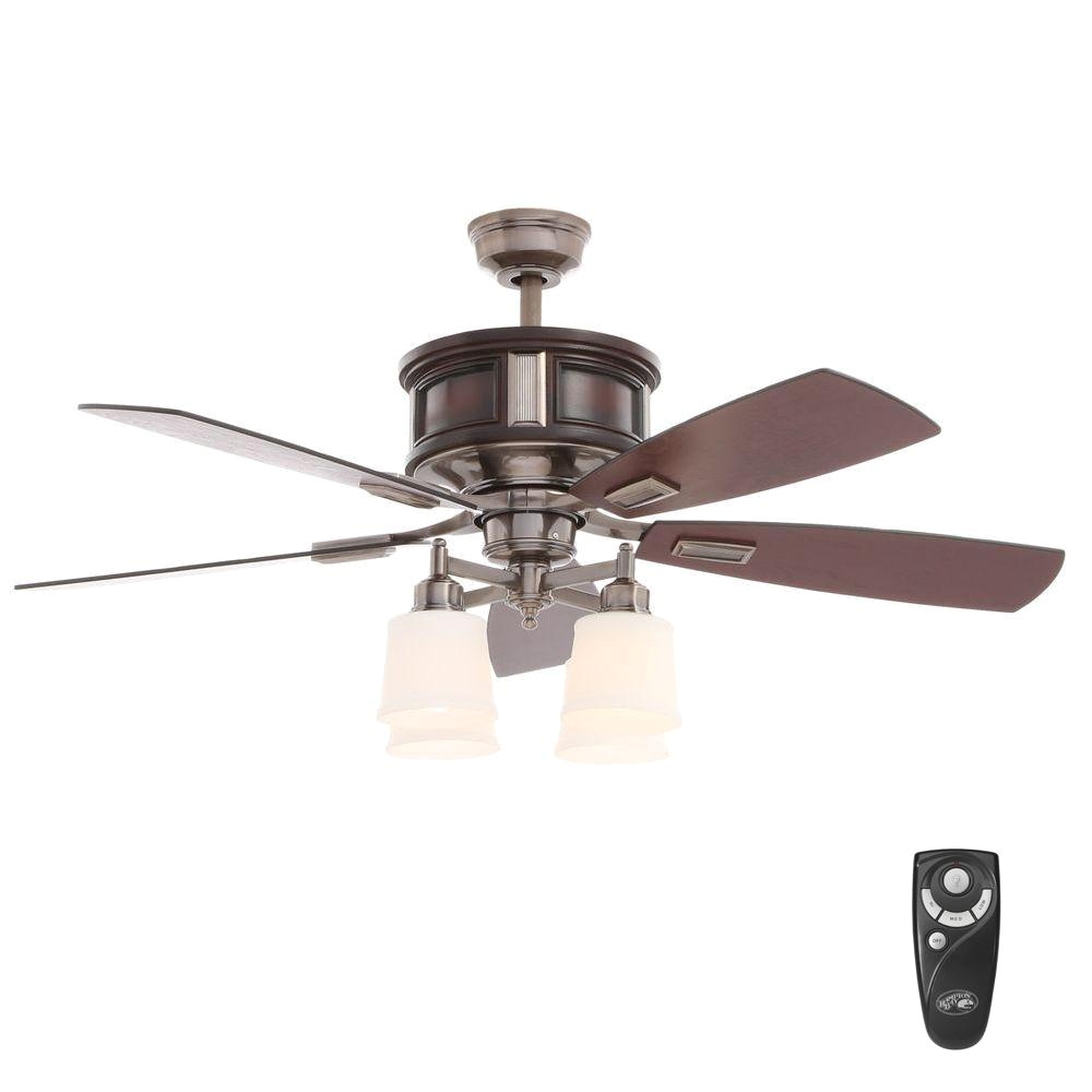 indoor gunmetal ceiling fan with light kit and remote control
