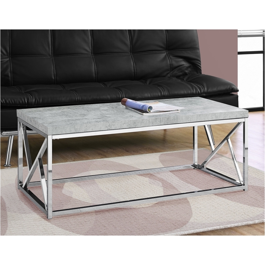 monarch specialties cement stone rectangular coffee table
