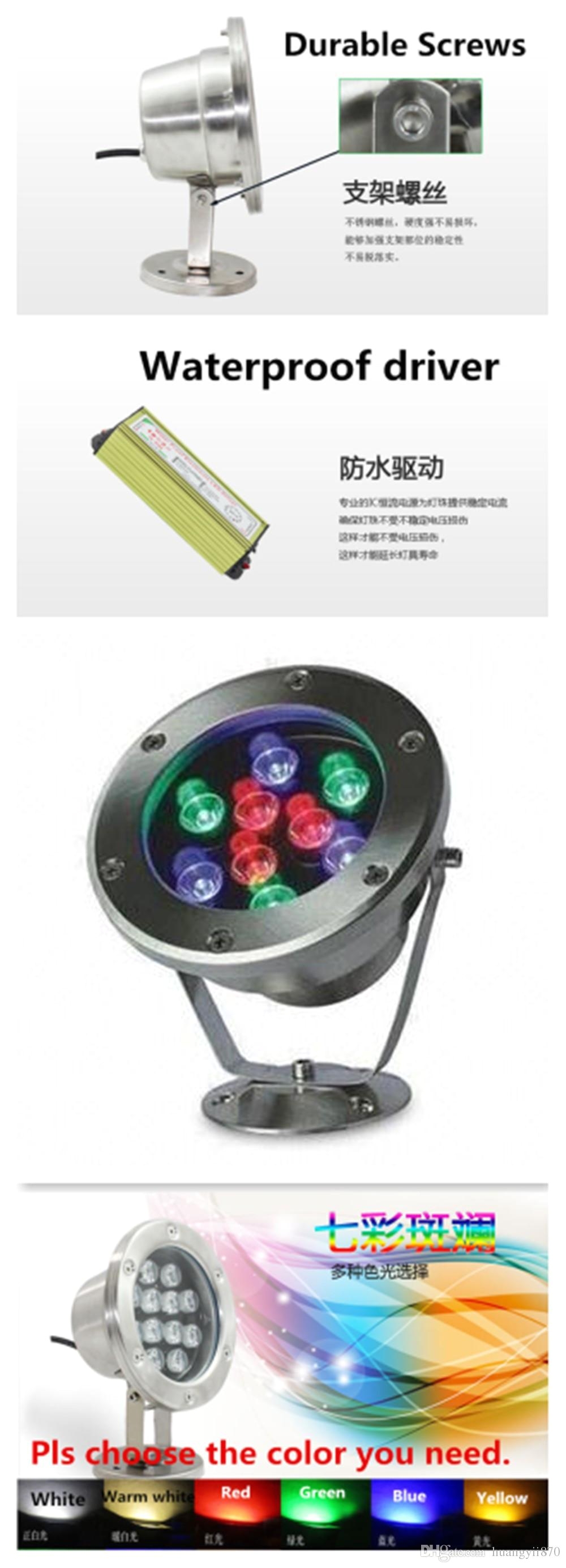 led waterproof ip68 rgb light 6w 12v pool light outdoor fountain led light underwater spot light