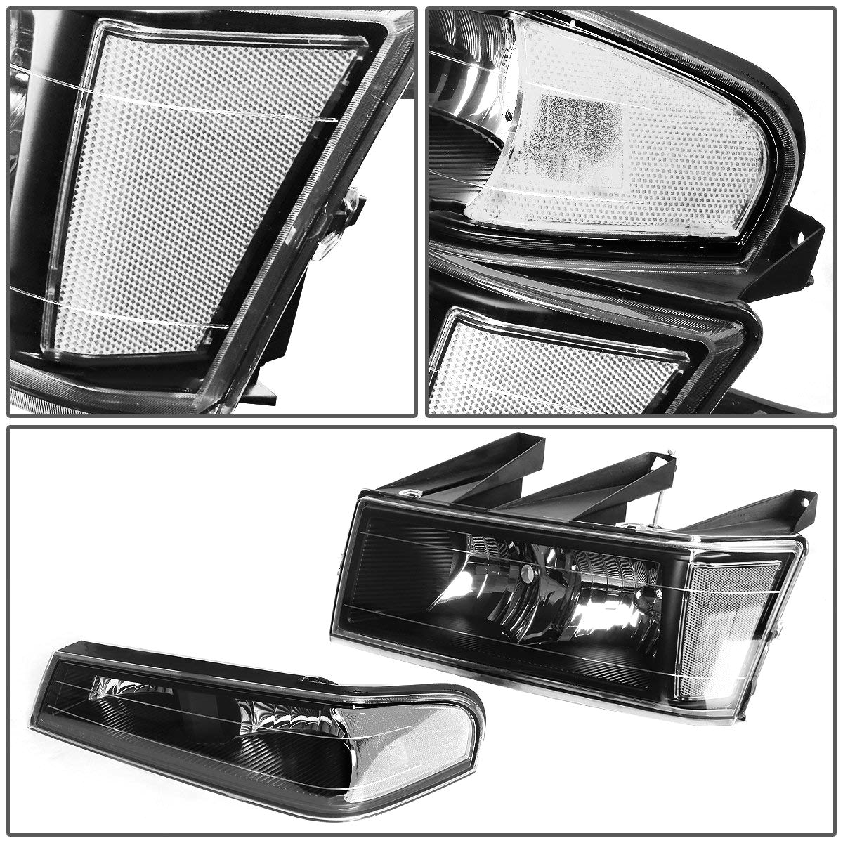 amazon com for chevy colorado gmc canyon 4pcs black housing clear corner headlight bumper light automotive