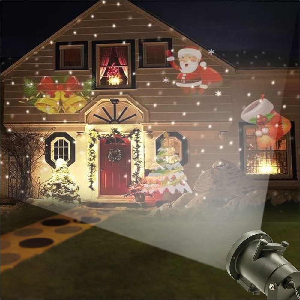 12 patterns halloween decoration projector light outdoor garden waterproof lawn snowflake landscape lamp christmas holiday party in stage lighting effect