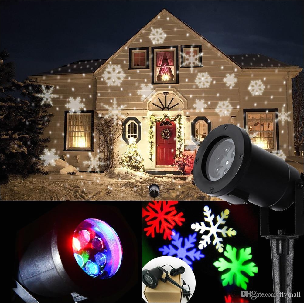products display led moving snowflake spotlight lamp rgb snow laser projector