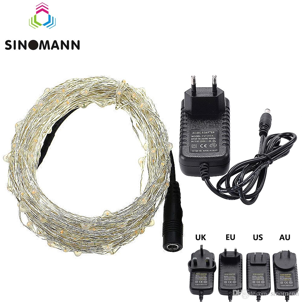 Christmas Light Adapter Led String Lights 10m 33ft 100led 5v Usb Powered Outdoor Warm White