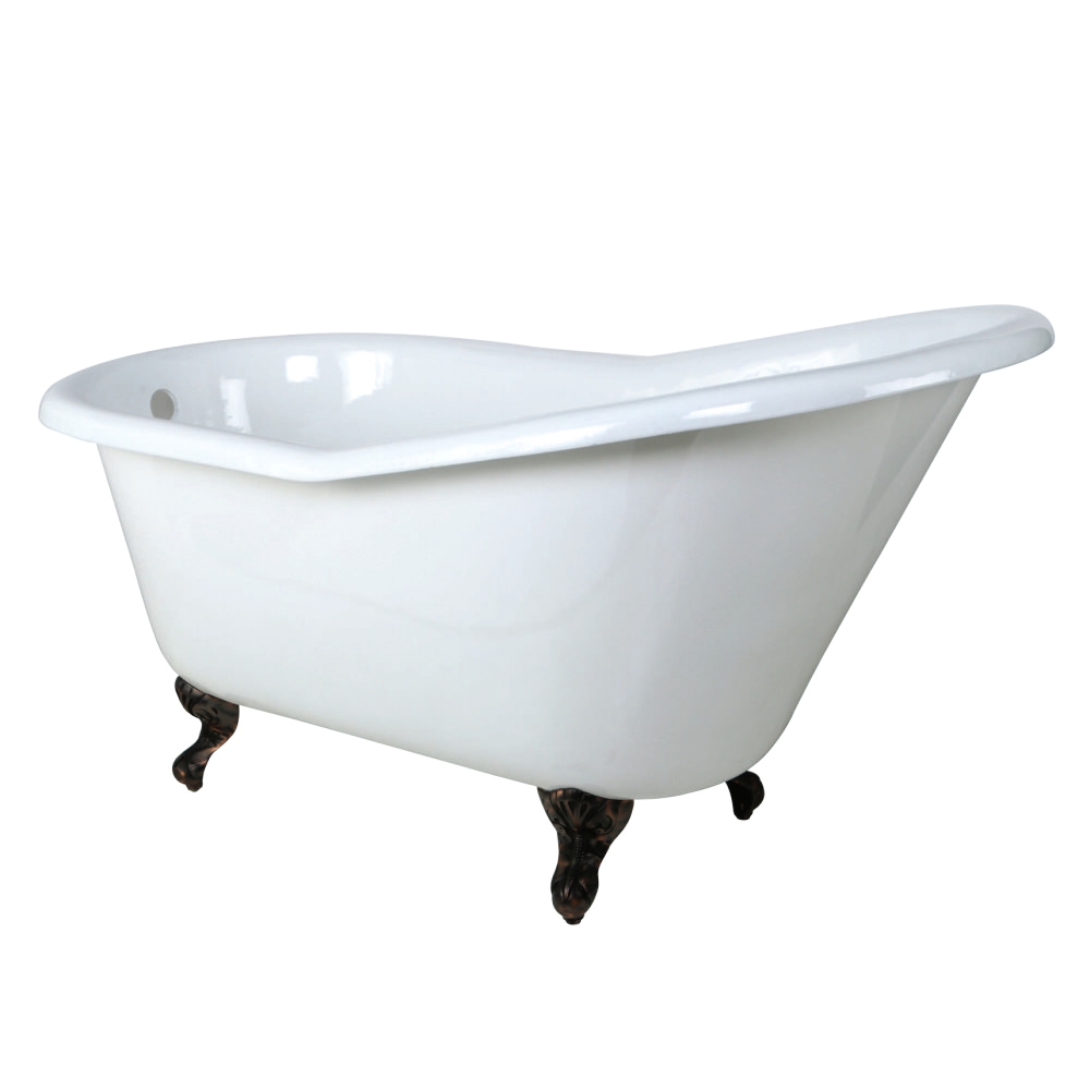 kingston brass aqua eden 60 cast iron slipper clawfoot bathtub with oil rubbed bronze feet