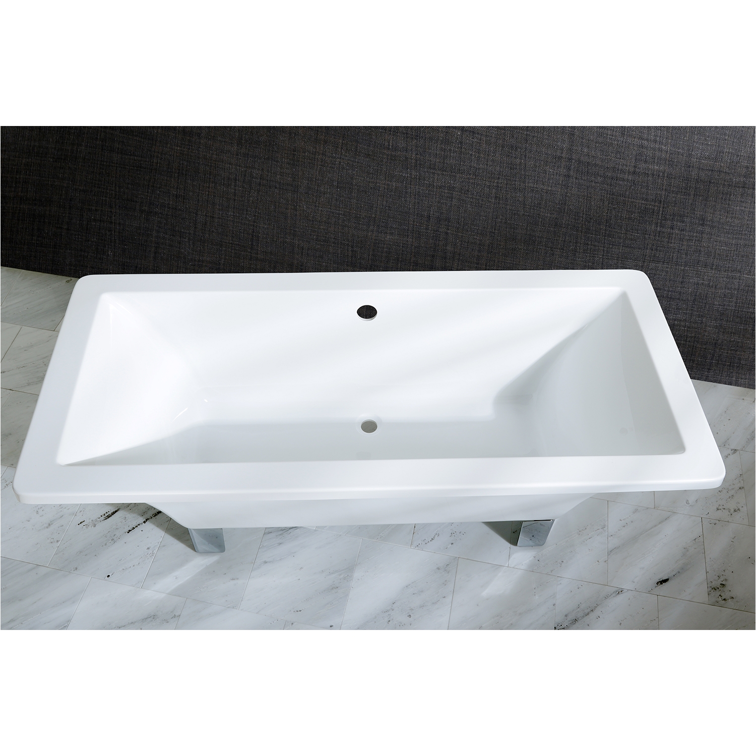 kingston brass aqua eden 67 acrylic clawfoot square bath tub with chrome feet