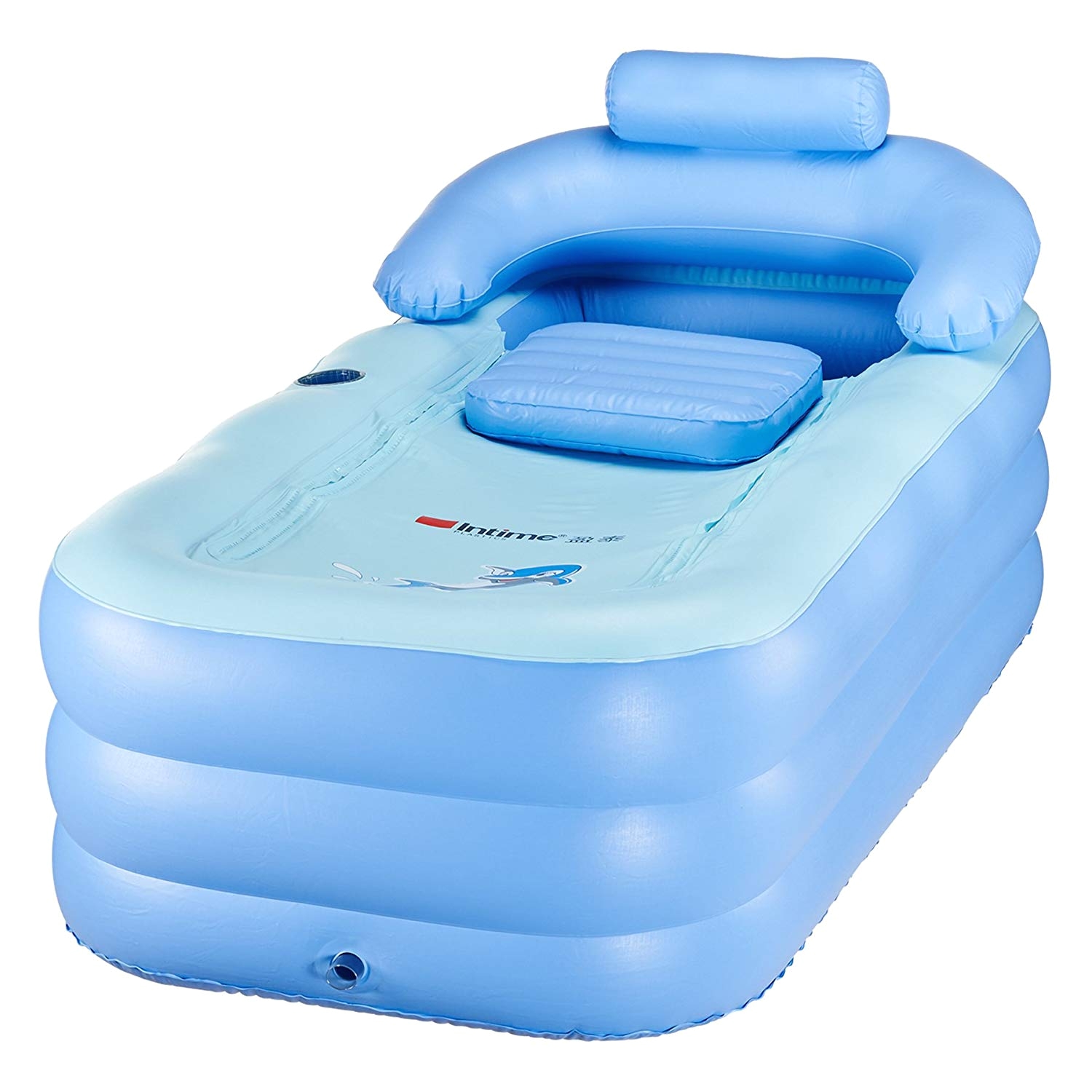 amazon com co z adult pvc portable folding inflatable bath tub with air pump for family bathroom spa sports outdoors