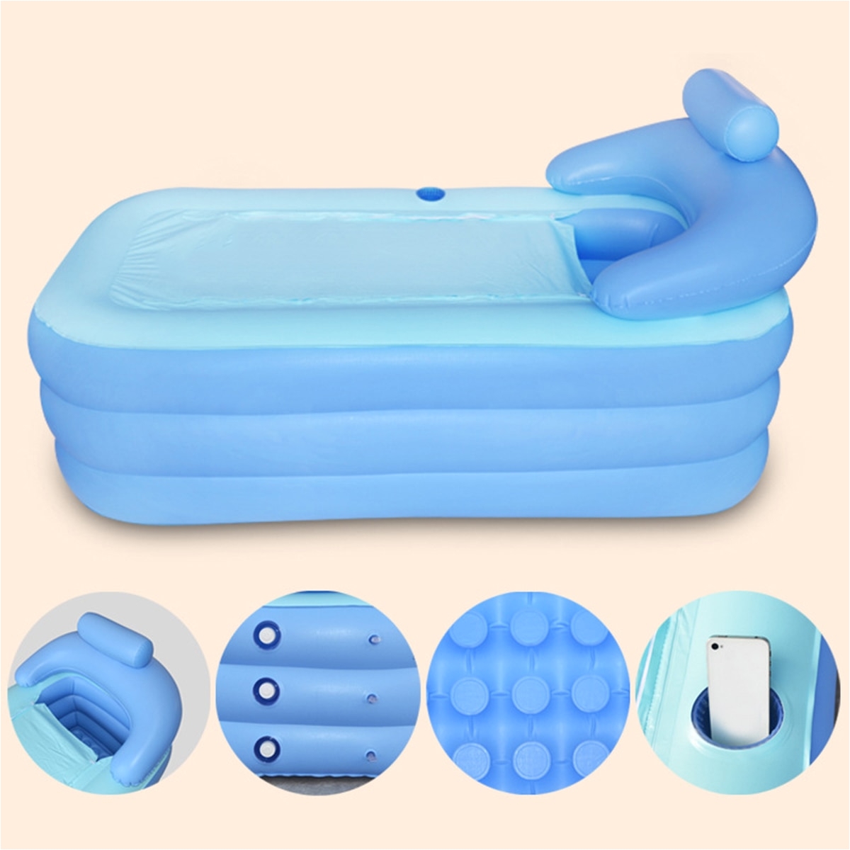 160 84 64cm big size indoor outdoor foldable inflatable bath tub pvc adult bathtub with air