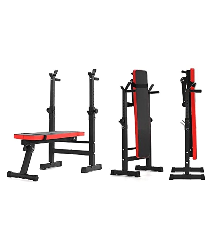 kobo folding multi exercise weight lifting bench with squat stand and dips bar