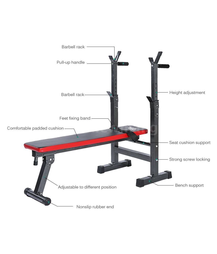 Collapsible Weight Bench Kobo Folding Multi Exercise Weight Lifting Bench with Squat Stand