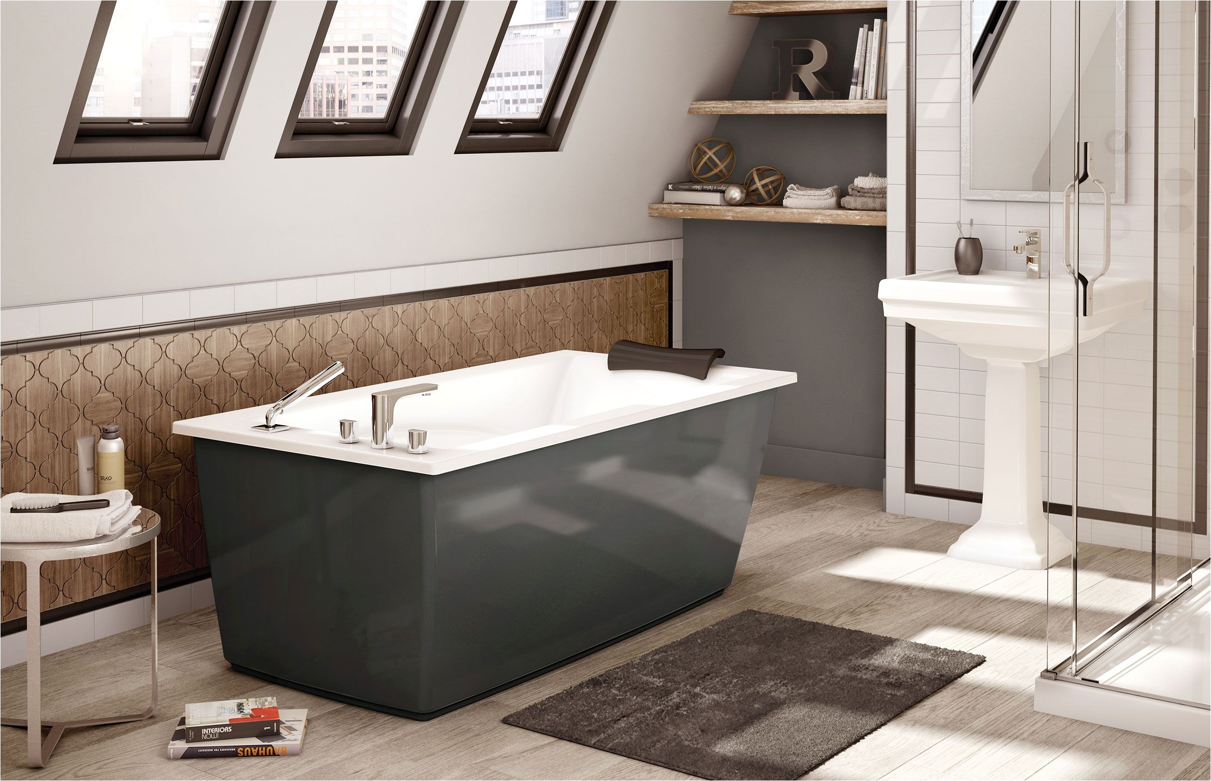 maax optik f 6032 thunder gray freestanding bathtub www maax com