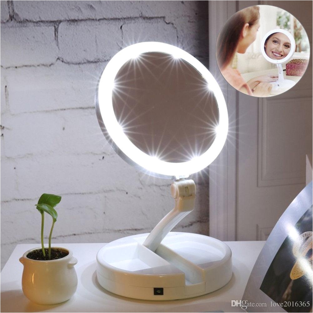 description my fold away mirror makeup led