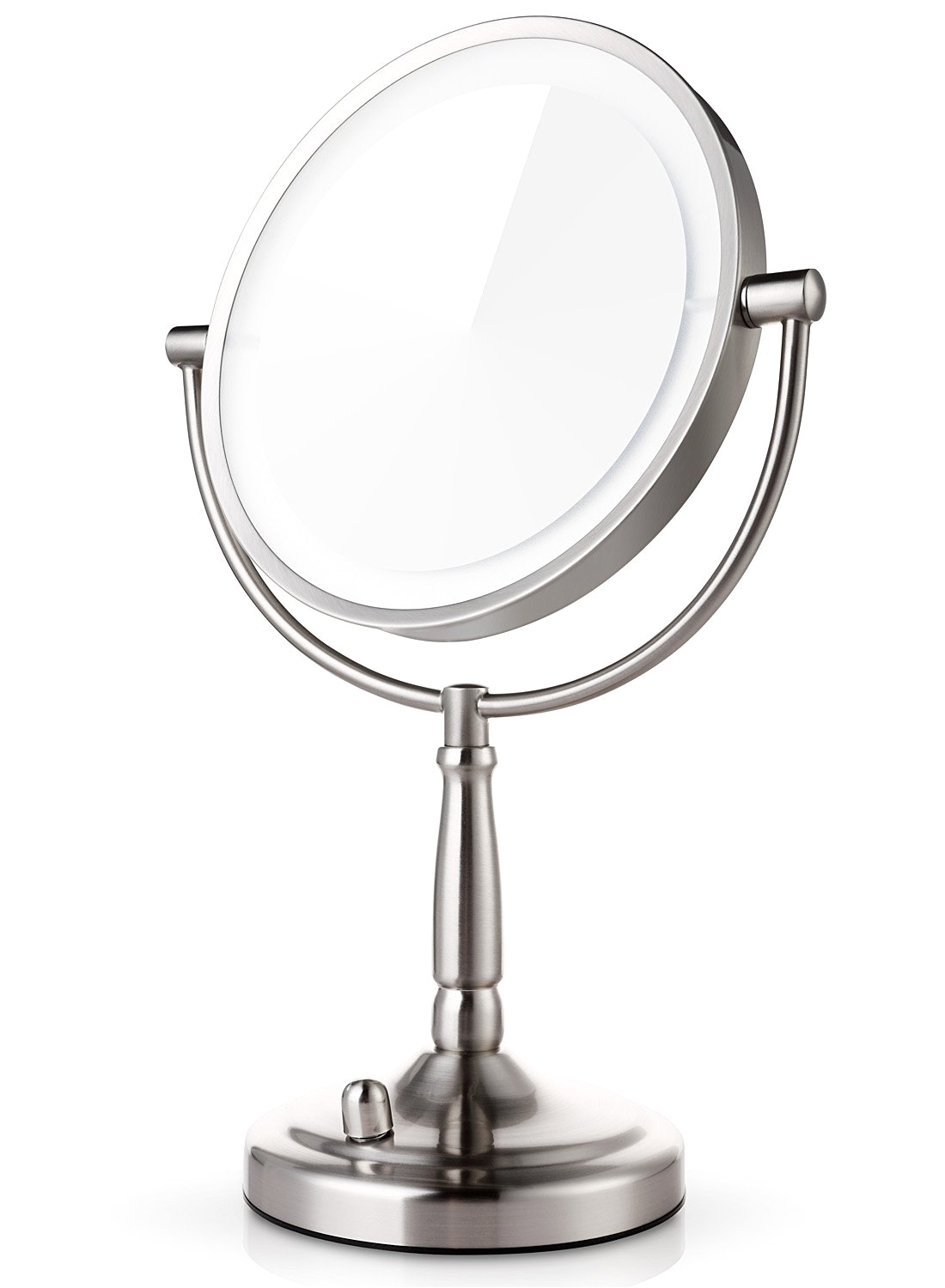 miusco 7x magnifying lighted makeup mirror 8 inch two sided white daylight led shadow free