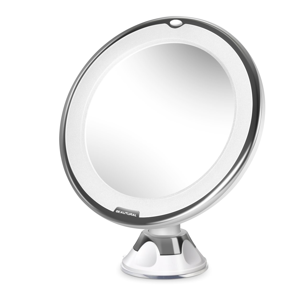 beautural 10x magnifying lighted vanity makeup mirror with natural white led 360 degree swivel rotation