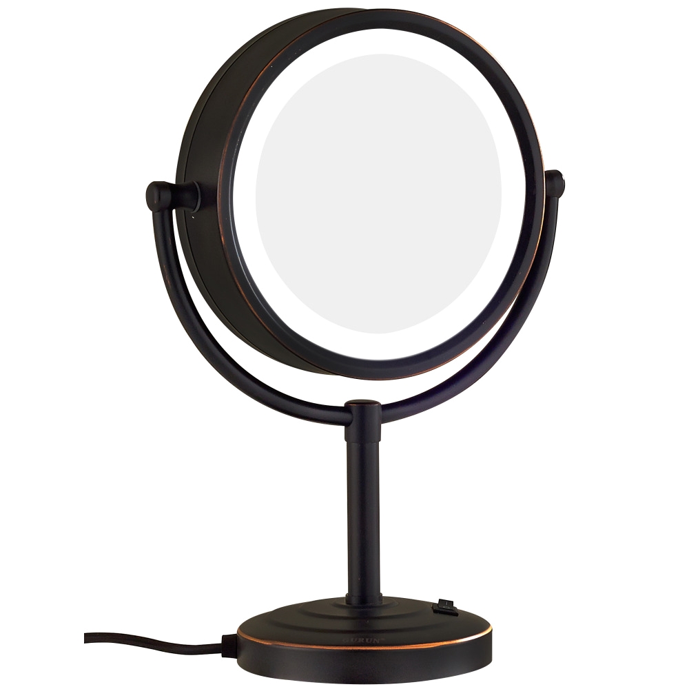 gurun oil rubbed bronze lighted makeup mirror with 3 mode lights and 10x 1x magnification standing mirrors on dressing table in makeup mirrors from beauty