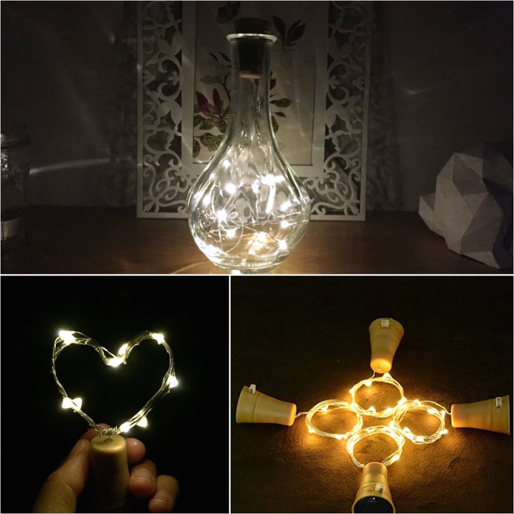 cork shaped string lights led night light battery powered wine bottle lights waterproof decoration lamp for christmas diy party in led night lights from