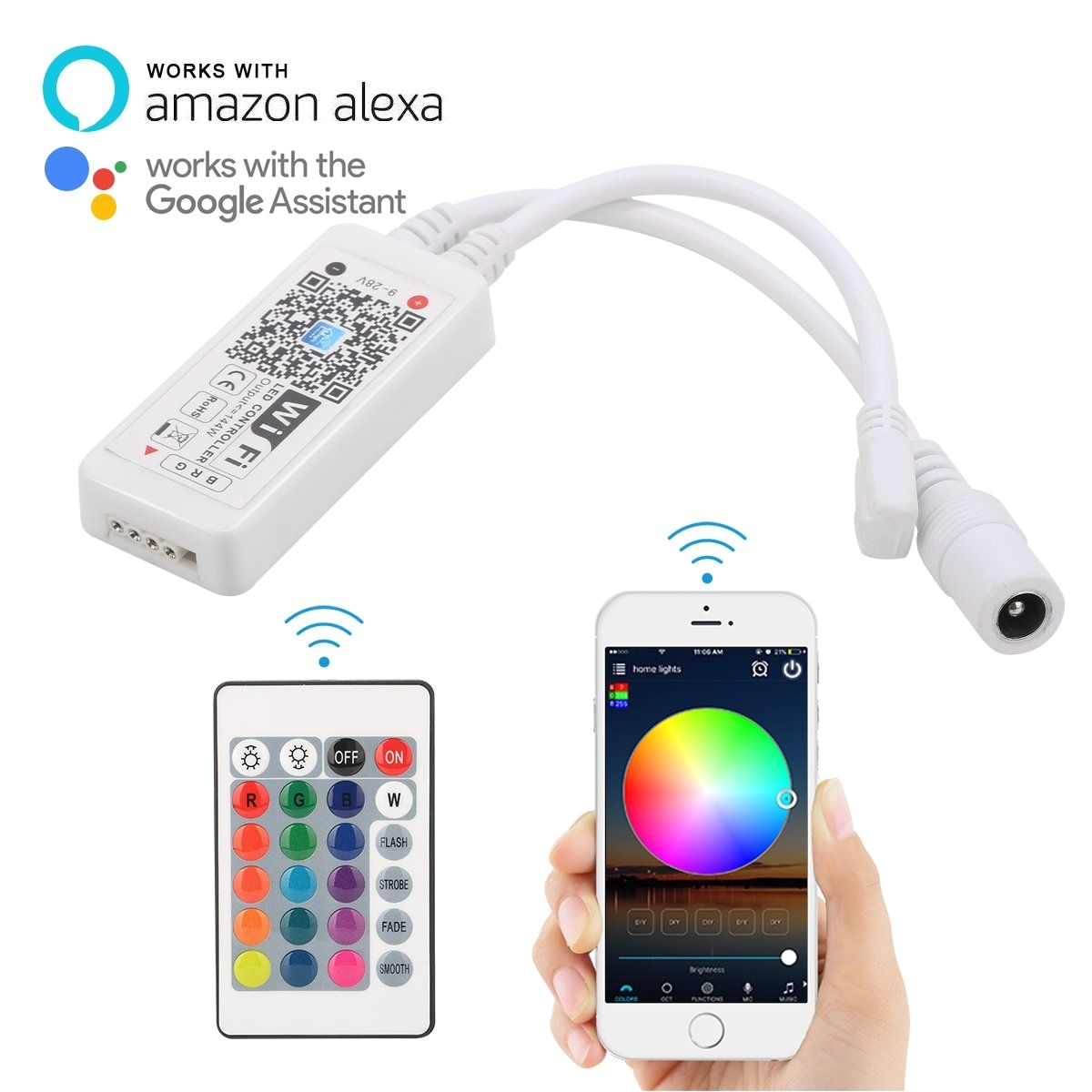 wifi controller yihong wireless led smart controller with one 24 key remote free app
