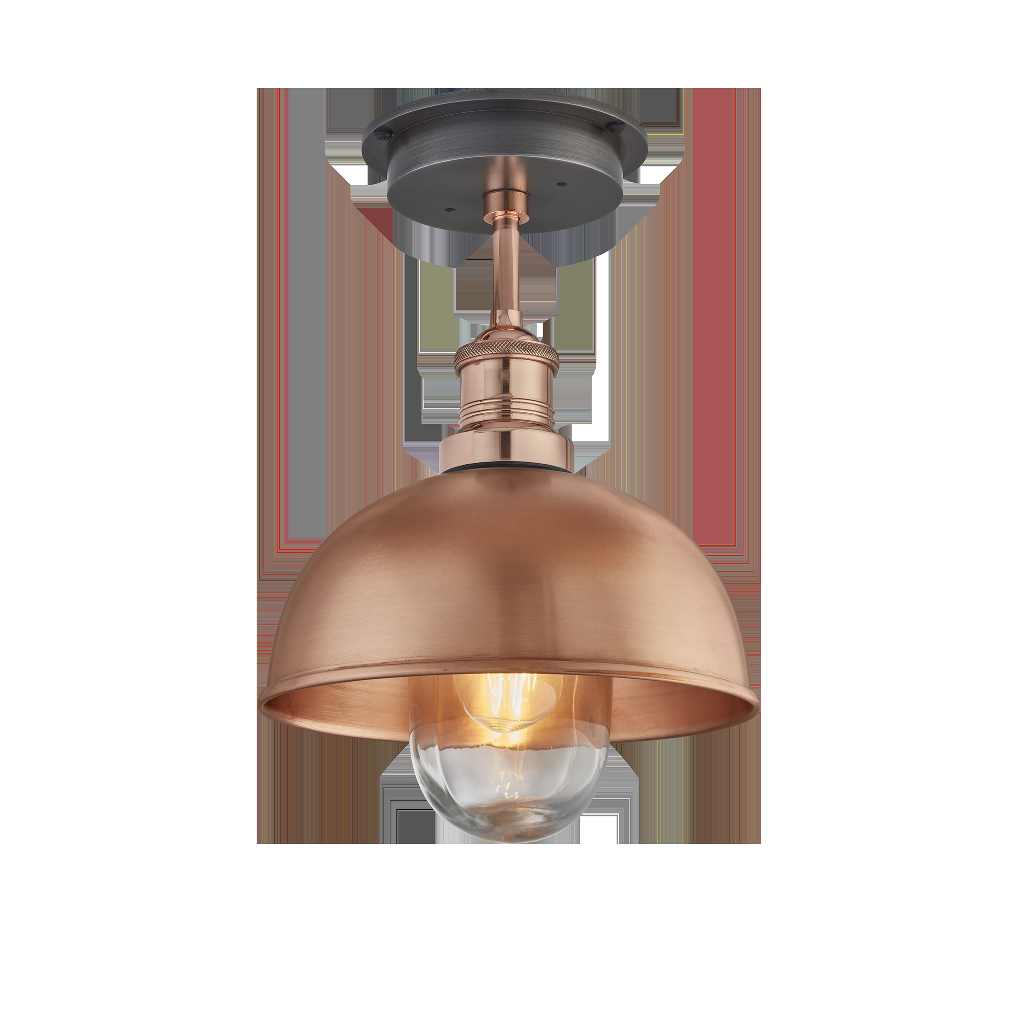 brooklyn outdoor dome flush mount 8 inch copper john diven co