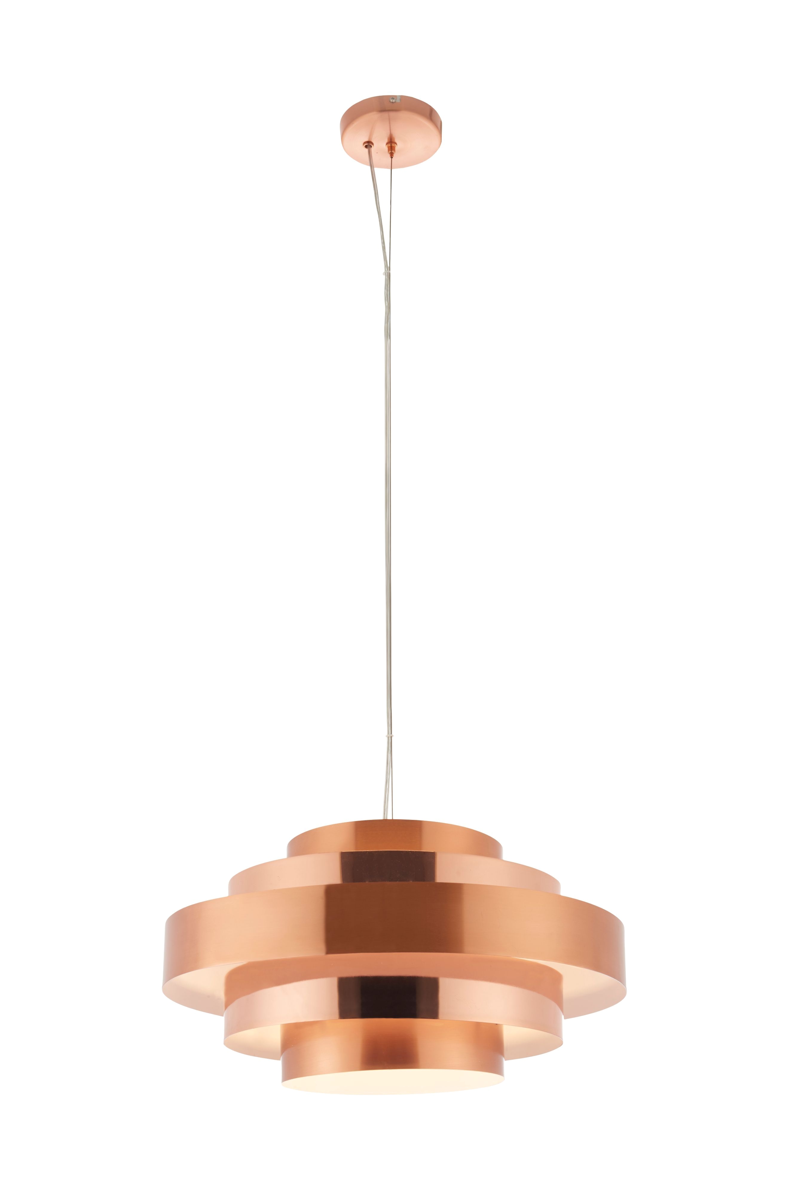 rizo brushed copper effect pendant ceiling light