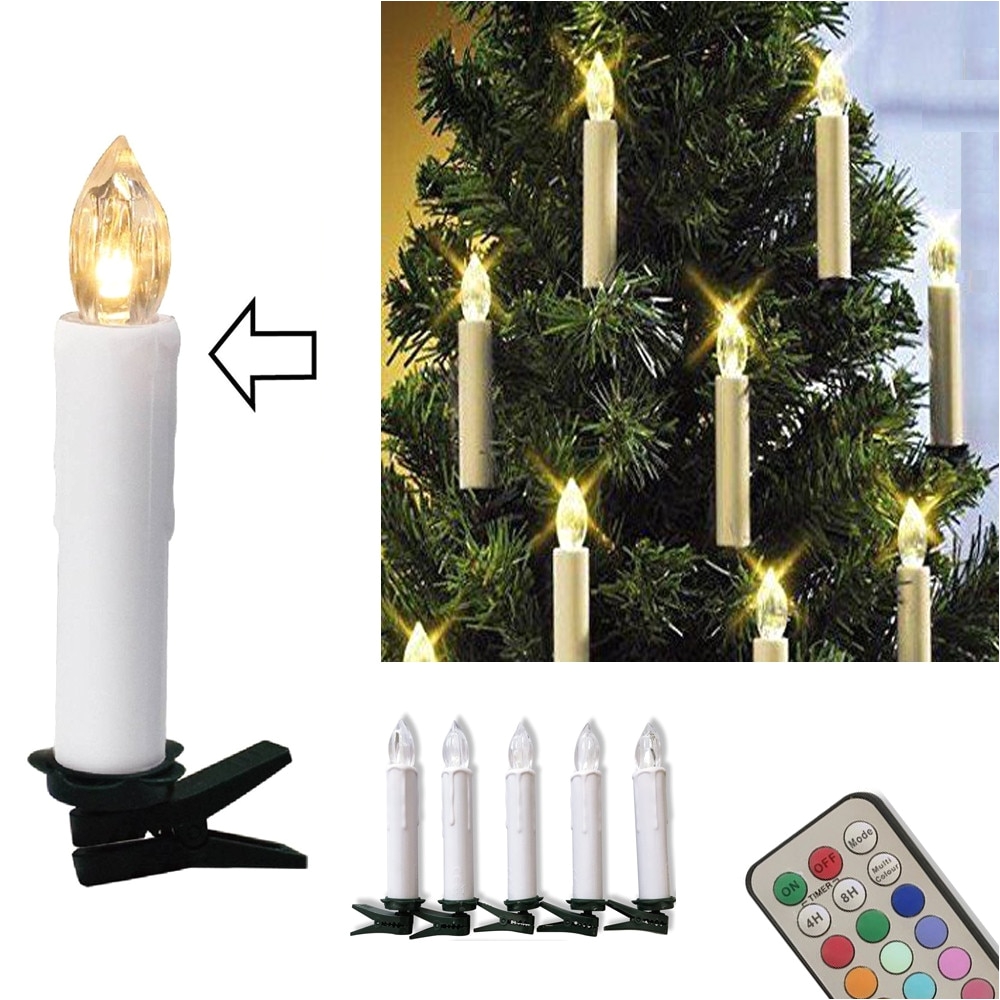 Cordless Christmas Lights 10pcs Christmas Tree Decoration Wireless Led Candles 12 Colors