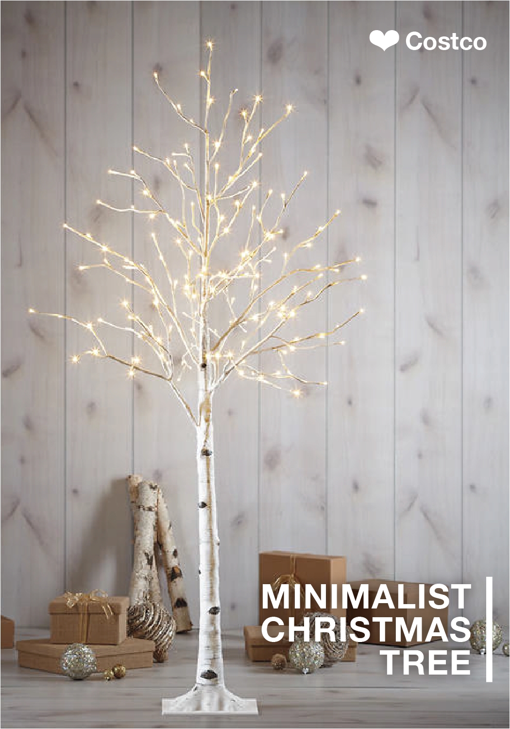 beautiful indoors or outdoors this holiday birch tree from costco is wonderfully modern great as a minimalist option to the traditional christmas tree