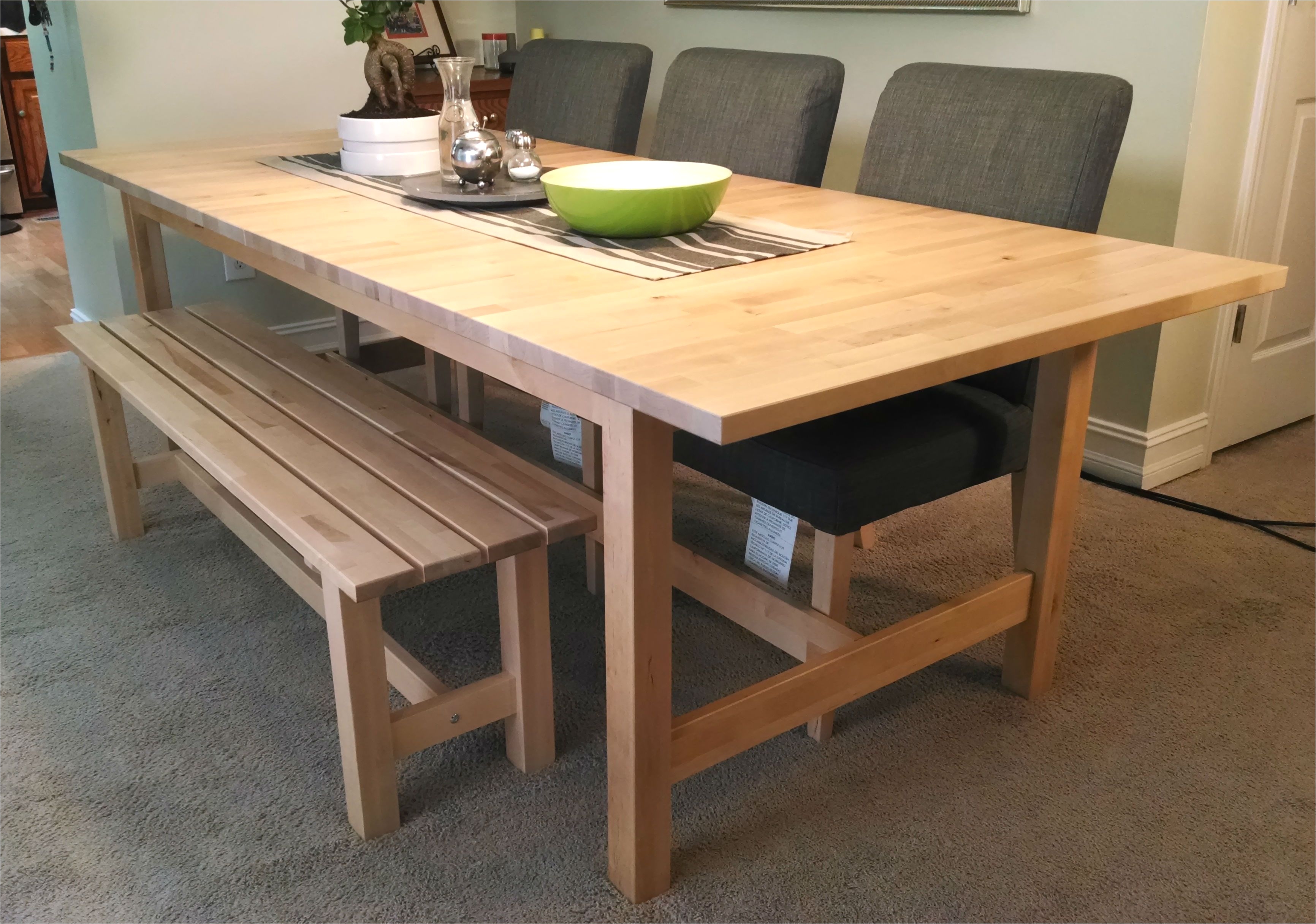 if space is tight around your dining table a bench might be a good fit the norden bench is a sturdy choice for a growing family and tucks underneath the