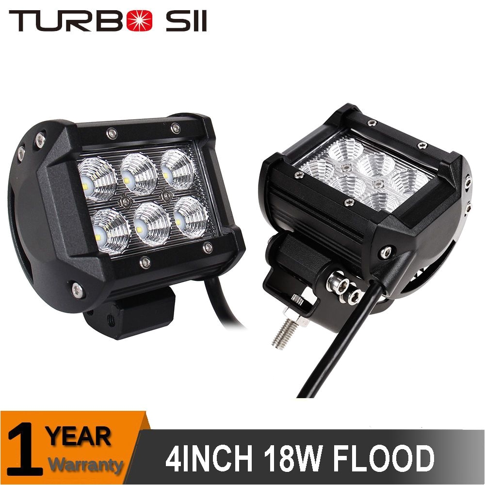 2x 18w cree led work lights pods flood offroad lamp for atv jeep ute 4
