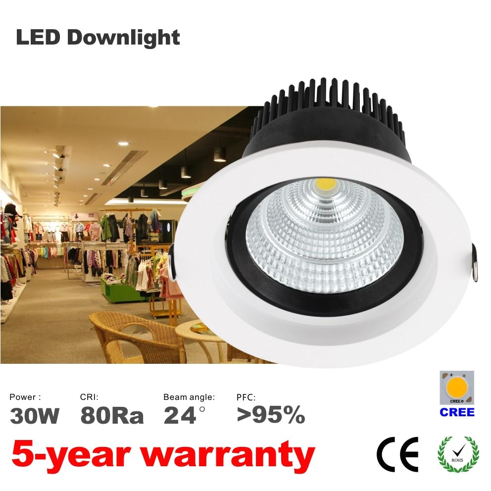 ac85v 265v 110v 220v 30w led ceiling downlight recessed led wall lamp spot light with led driver for home cutout 140mm ip rated downlights downlight price