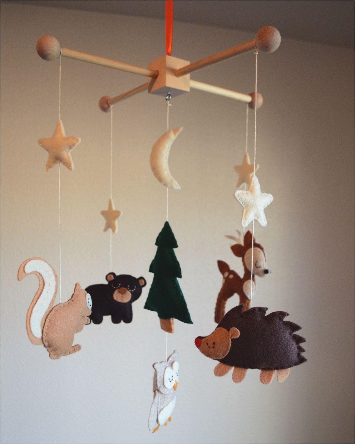 baby mobile sleeping woodland creatures by laostic on etsy https www