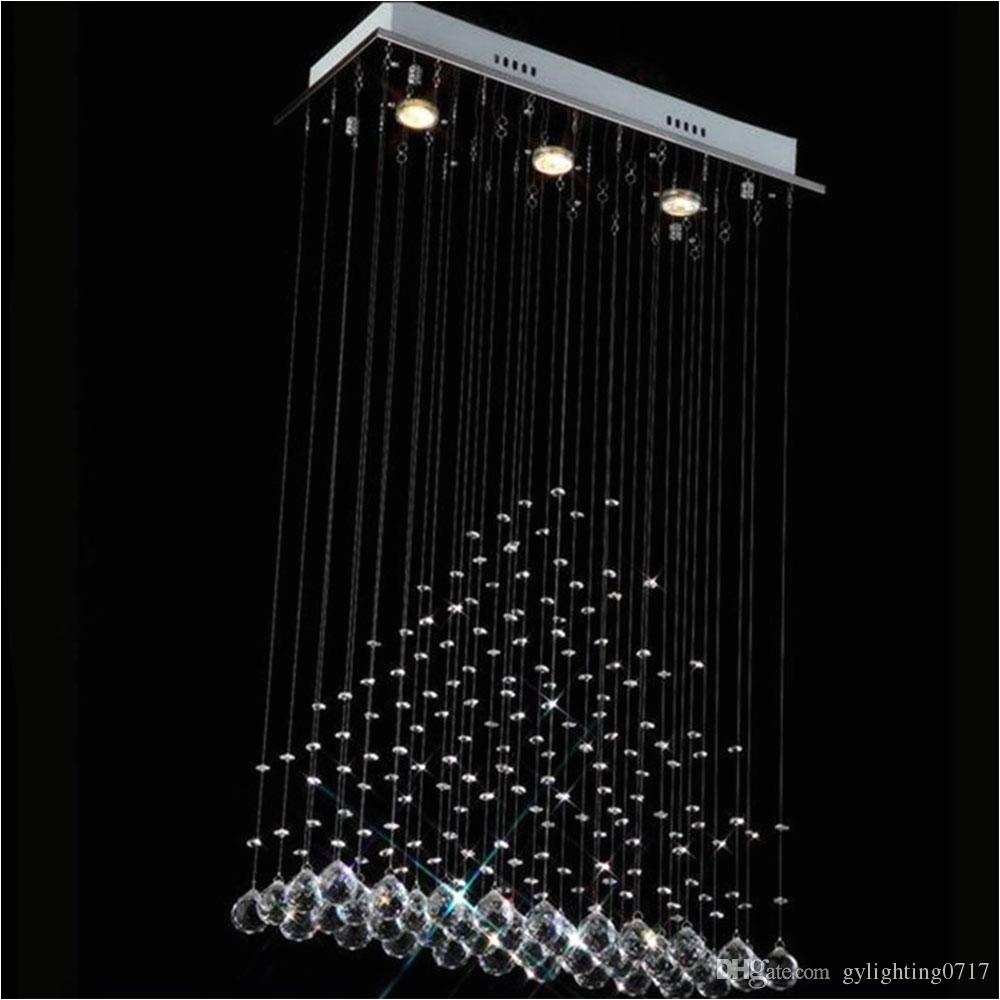 5520100cm modern bedroom living room rectangular crystal ceiling mount lamps led restaurant chandelier hanging crystal lights glass chandelier drum