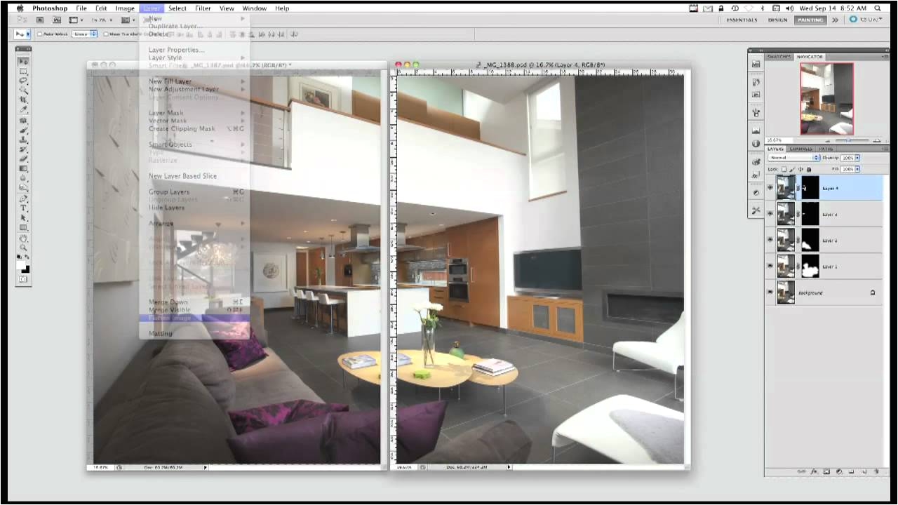 lighting photographing a residential interior