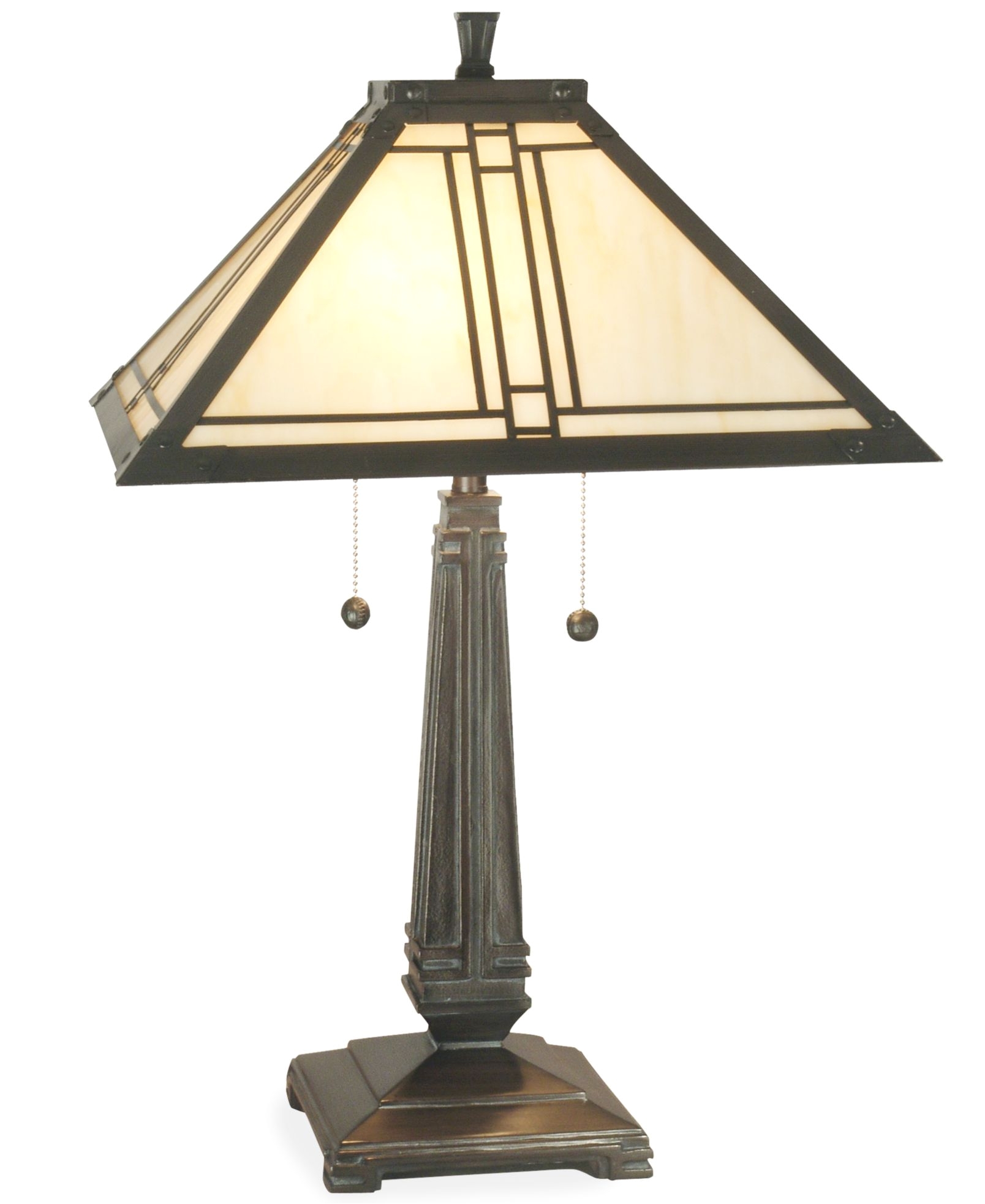 dale tiffany style lined mission table lamp